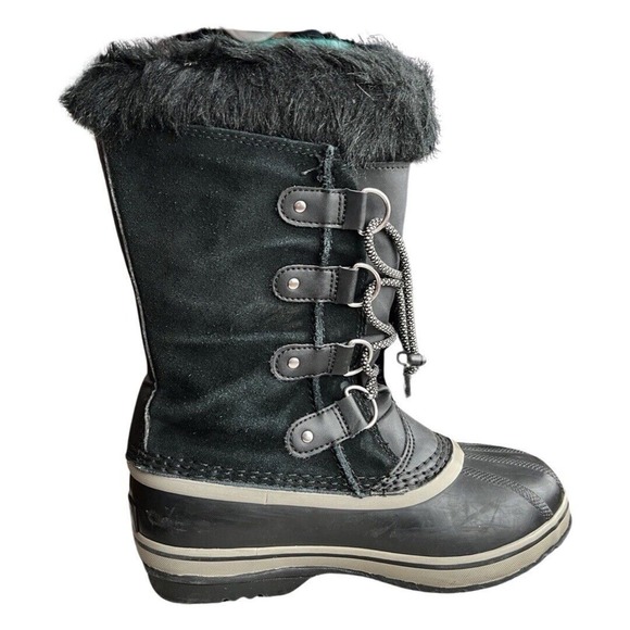 Sorel Boots Womens 5 Black Joan of Arctic Winter Boot Faux Fur Lace Up Snow Boot - Picture 3 of 11